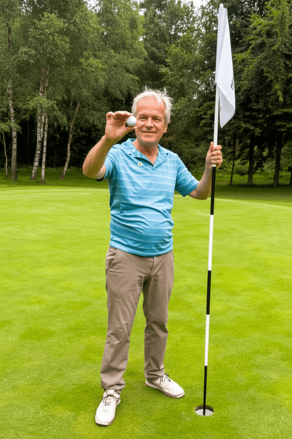 henrik barfoed efter hans hole in one på Gyttegård